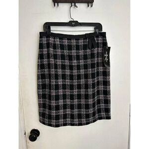womens plaid skirt by Requirements pink retro glam size 12 #0789